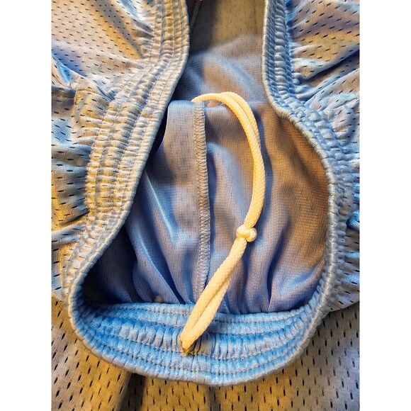 Champion Light Blue Mesh Athletic Shorts Elastic Waistband Logo Unisex Small - Picture 10 of 12